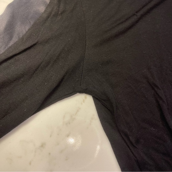 Michael Stars Two-Tone Long Sleeve Sheer Tee - Picture 9 of 11